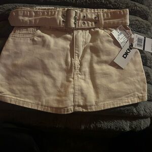 DKNY Women's High Waist Cream Shorts